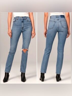 NWOT Abercrombie & Fitch 90s Slim Straight Ultra High Rise Jean Size 26 2 Reg